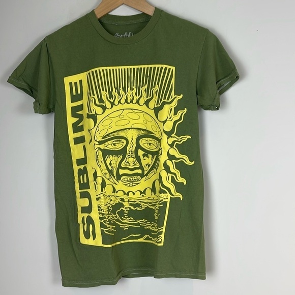 Sublime T-Shirt Small Puffy Sun Olive Green - Picture 1 of 6